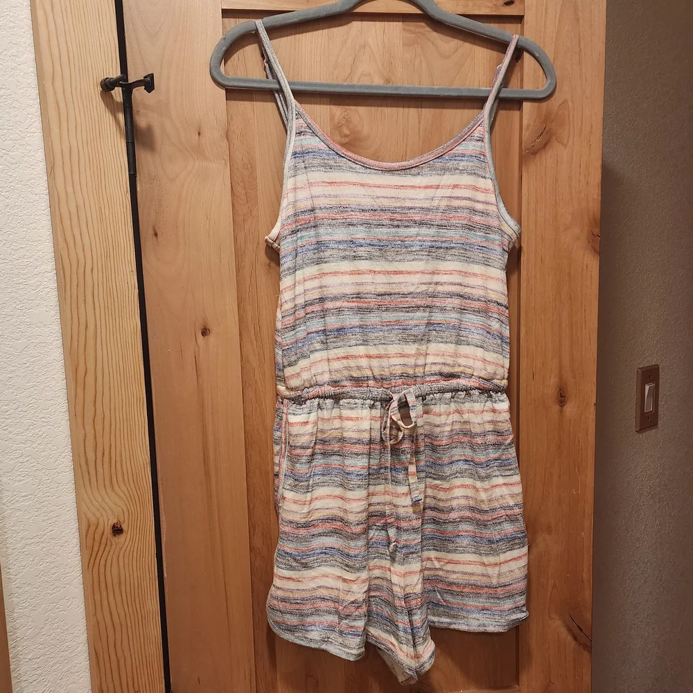 Retro Mossimo One Piece Striped Shorts Romper stripes coconut girl